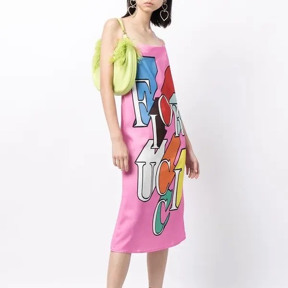Fiorucci Flying Logo Pink Slip dress size Small - Picture 4 of 15